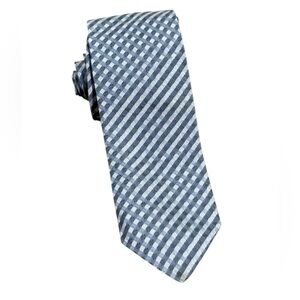 Hugo Boss Blue Striped Silk Necktie Made In Italy